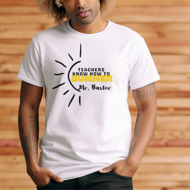 Hippie Yellow Sun Drawing Summer Time for Teachers T-Shirt (Creator Uploaded)