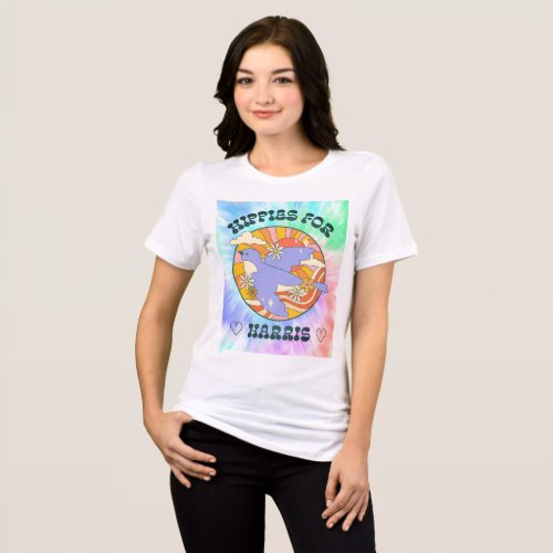 Hippies for Harris Peace  Tie Dye Tri_Blend Shirt