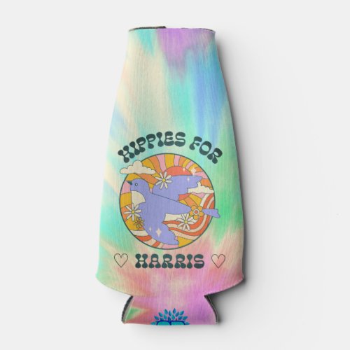 Hippies for Harris Tie_Dye Peace  Love Bottle Cooler