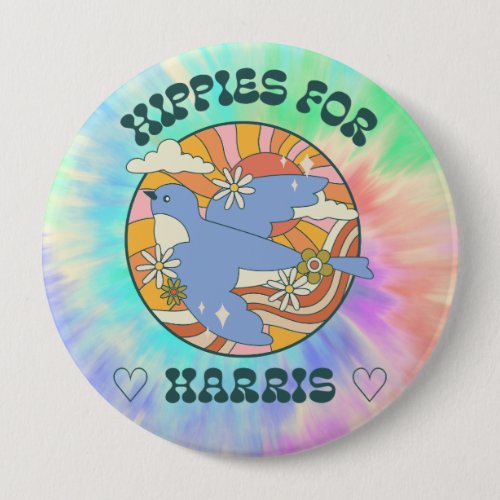 Hippies for Harris Tie_Dye Peace  Love Button