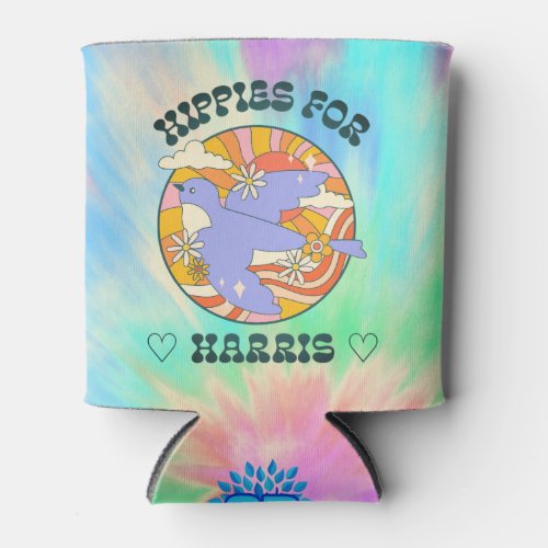 Hippies for Harris Tie_Dye Peace  Love Can Cooler