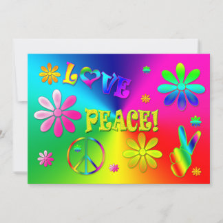 HIPPIE'S PARTY INVITATION - 60'S - Vivid Colors