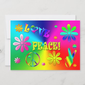 Hippie's Party Invitation - 60's - Vivid Colors by TrudyWilkerson at Zazzle