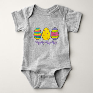 Hippity-Hop-Hop Pink Easter Bunny Egg Hunt Eggs Baby Bodysuit