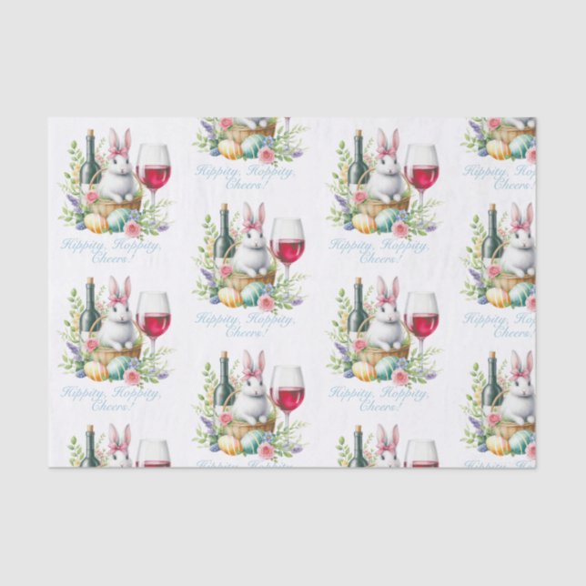 Hippity, Hoppity bunny wine  Tissue Paper (Front)