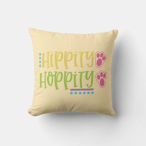 Hippity Hoppity Easter Throw Pillow