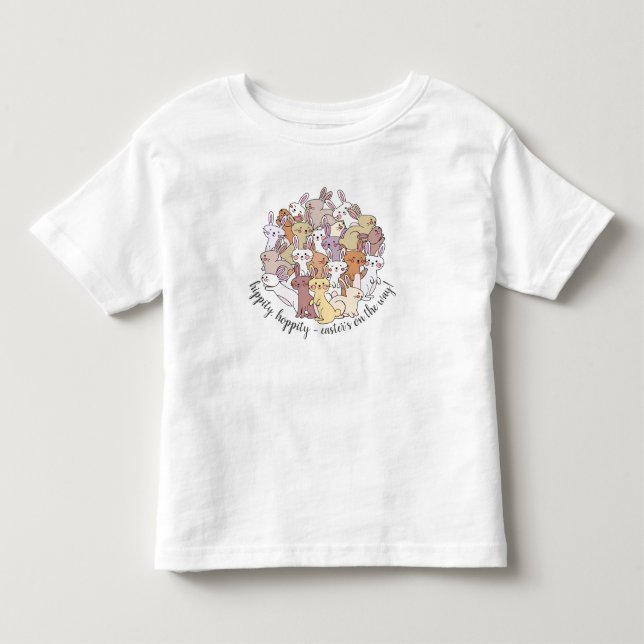 Hippity Hoppity, Easter's on the Way! cute bunnies Toddler T-shirt (Front)