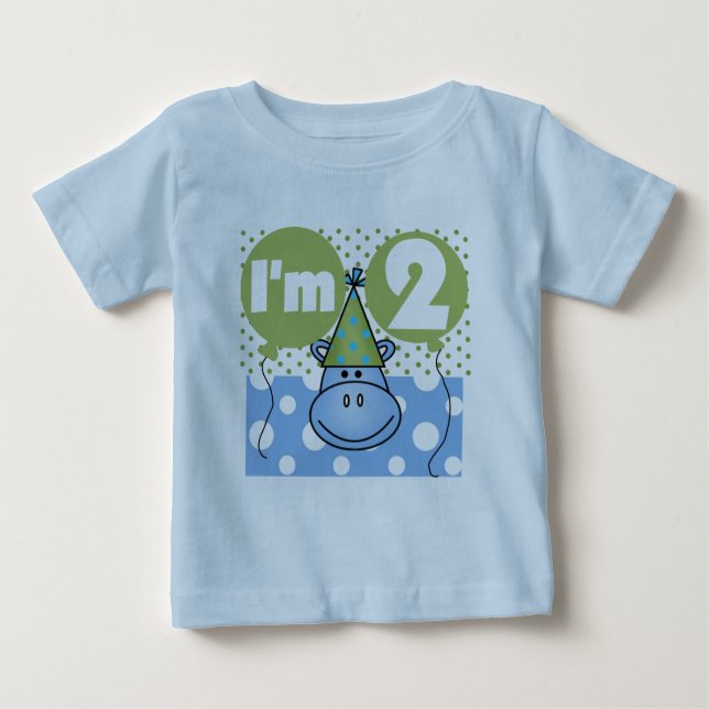 Hippo 2nd Birthday Tshirts and Gifts (Front)