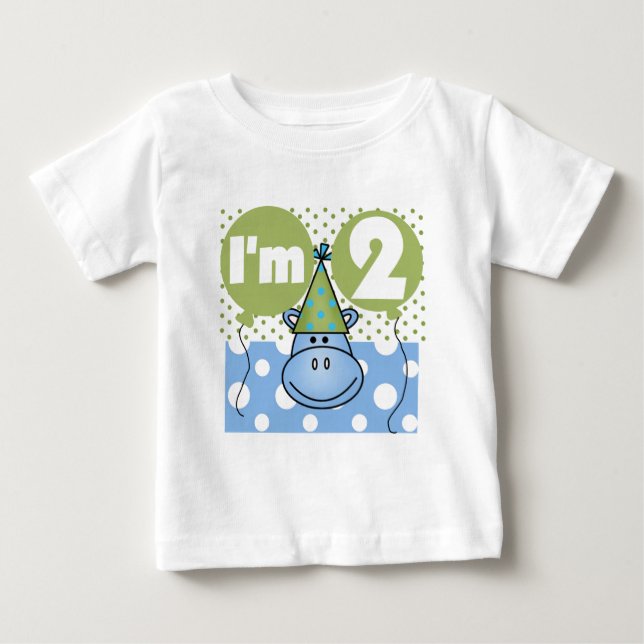 Hippo 2nd Birthday Tshirts and Gifts (Front)