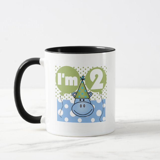 Hippo 2nd Birthday Tshirts and Gifts Mug (Left)