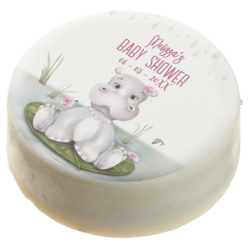Hippo Adventure Girl Baby Shower Chocolate Covered Oreo