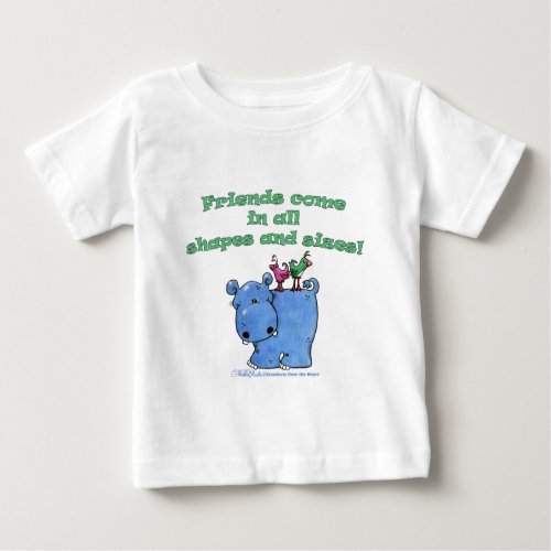 Hippo and Bird Friends Baby T_Shirt