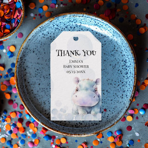 Hippo and Bubbles Baby Shower Favor Gift Tags