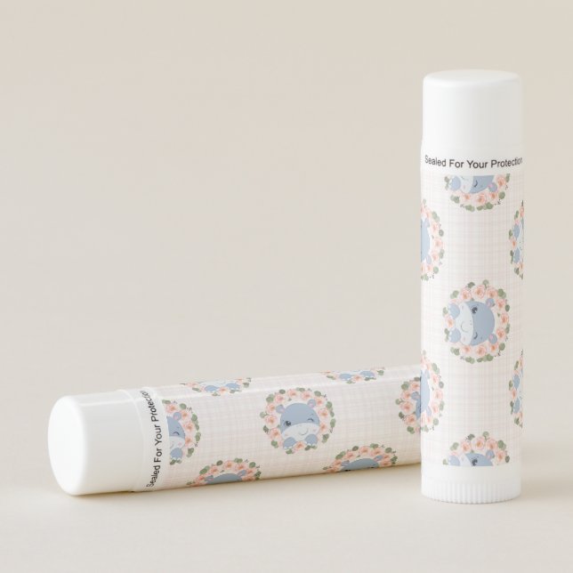Hippo And Flower Tattoo Lip Balm (Front)