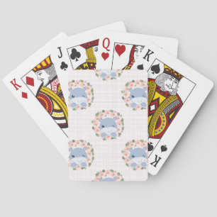 Hippo And Flower Tattoo Poker Cards