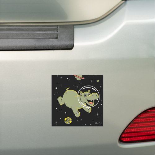 Hippo Animals In Space Car Magnet