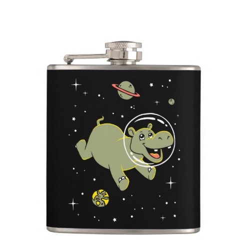 Hippo Animals In Space Flask