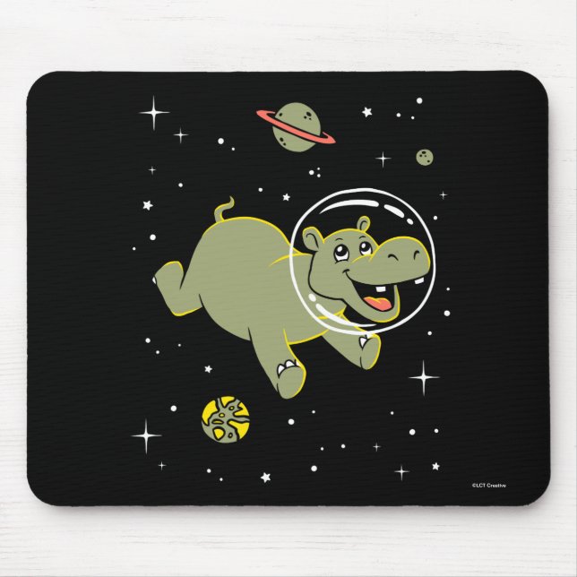 Hippo Animals In Space Mouse Pad (Front)