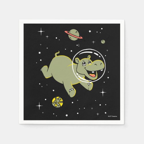 Hippo Animals In Space Napkins