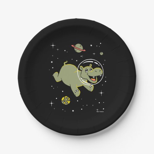 Hippo Animals In Space Paper Plates