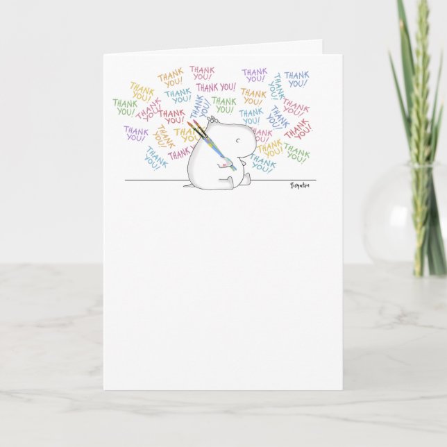 HIPPO ARTIST LETTERPRESS THANK YOU CARD (Front)