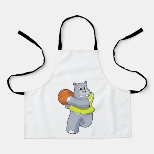 Hippo as Basketball player with BasketballPNG Apron