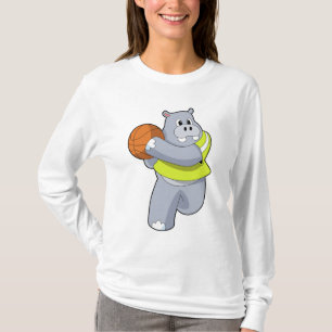 Hippo as Basketball player with Basketball.PNG T-Shirt