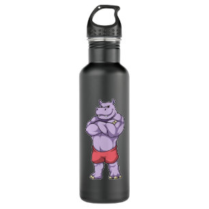 Hippo as Bodybuilder extreme Stainless Steel Water Bottle