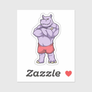 Hippo as Bodybuilder extreme Sticker