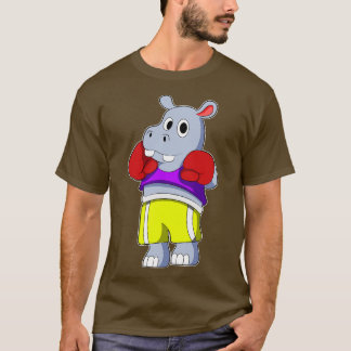 Hippo as Boxer with Boxing gloves T-Shirt