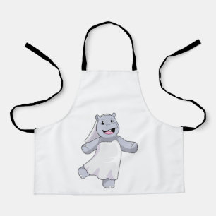 Hippo as Bride with Veil Apron