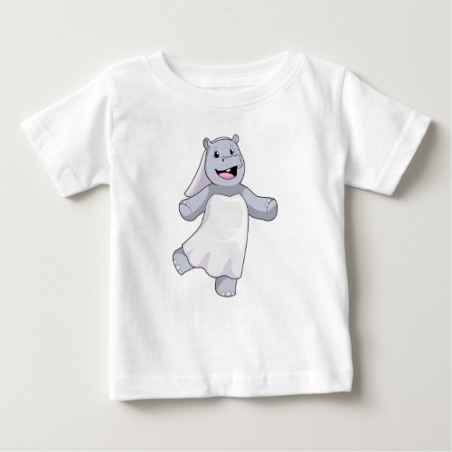 Hippo as Bride with Veil Baby T_Shirt