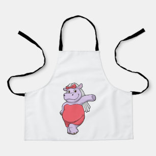 Hippo as Bride with Veil & Bow Apron