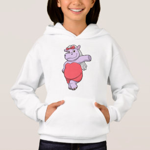 Hippo as Bride with Veil & Bow Hoodie