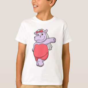 Hippo as Bride with Veil & Bow T-Shirt