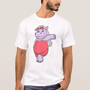 Hippo as Bride with Veil & Bow T-Shirt