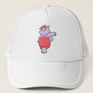 Hippo as Bride with Veil & Bow Trucker Hat