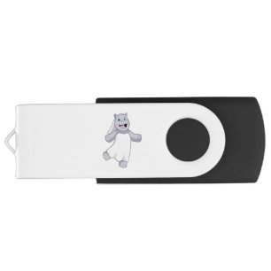 Hippo as Bride with Veil Flash Drive