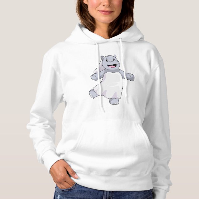 Hippo as Bride with Veil Hoodie (Front)