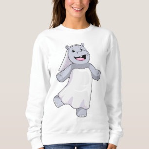 Hippo as Bride with Veil Sweatshirt