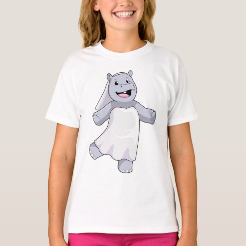 Hippo as Bride with Veil T_Shirt