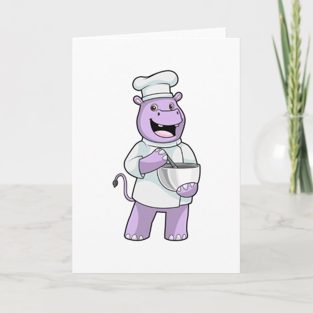 Hippo as Chef with Bowl Card (Front)
