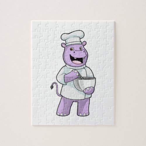Hippo as Chef with Bowl Jigsaw Puzzle