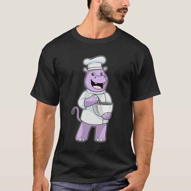 Hippo as Chef with Bowl T-Shirt (Front)