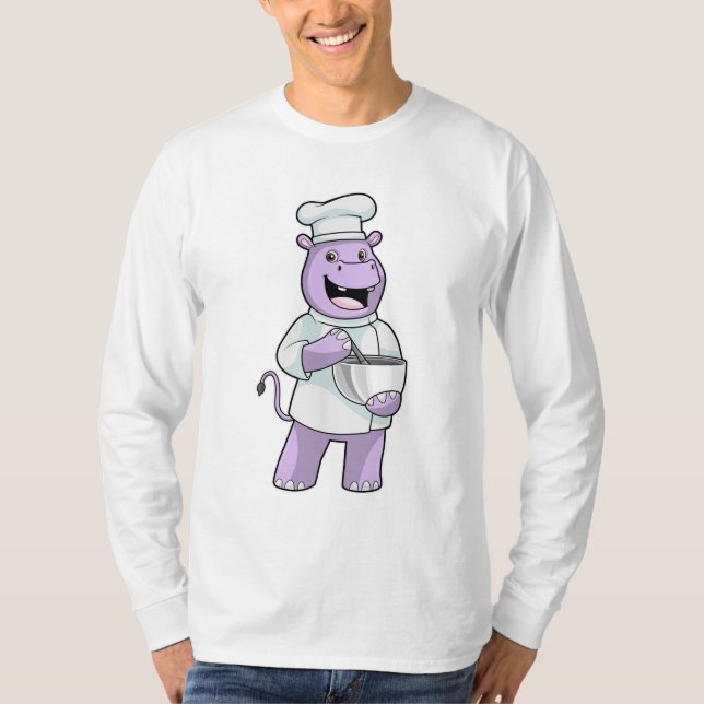 Hippo as Chef with Bowl T-Shirt (Front)