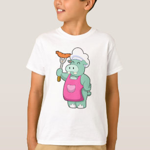 Hippo as Cook with Sausage T-Shirt
