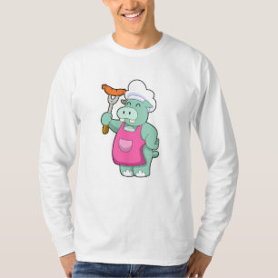 Hippo as Cook with Sausage T-Shirt