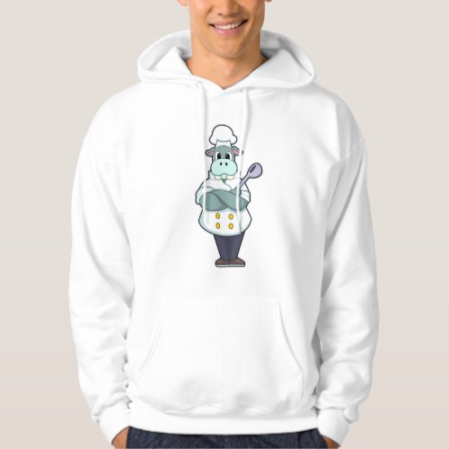 Hippo as Cook with Wooden spoon  Cooking apron Hoodie