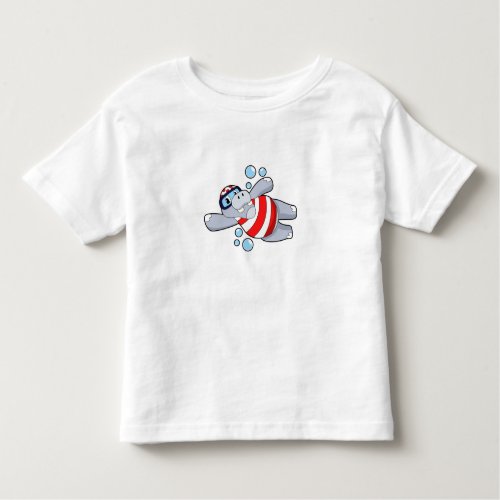 Hippo as Diver with Swimming goggles Toddler T_shirt