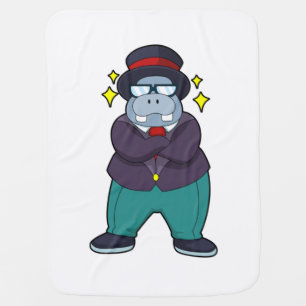 Hippo as Groom with Suit.PNG Baby Blanket